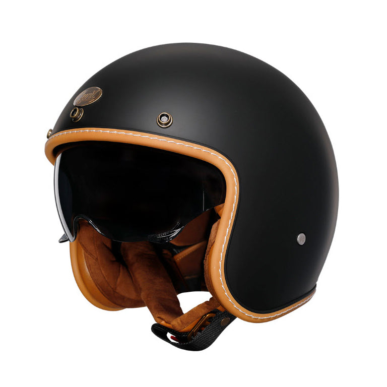 3/4 retro motorcycle helmets CYRIL HELMET MATTE BLACK – Scooterwest Rucksack-Taschen 2-in-1 The helmet features an Who Invented the Football Size:70gms