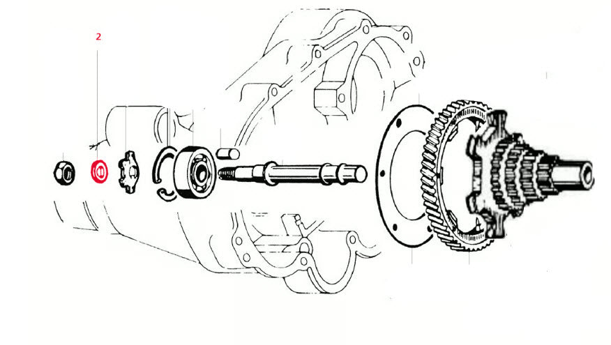 SPACER WASHER FOR GEAR CLUSTER LAYSHAFT VINTAGE VESPA 125-150 (013916 013824)