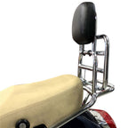 REAR FOLDING RACK  CHROME WITH BACKREST VESPA LX150, S150 AND 50