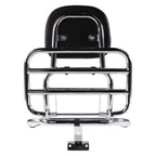 REAR FOLDING RACK  CHROME WITH BACKREST VESPA LX150, S150 AND 50