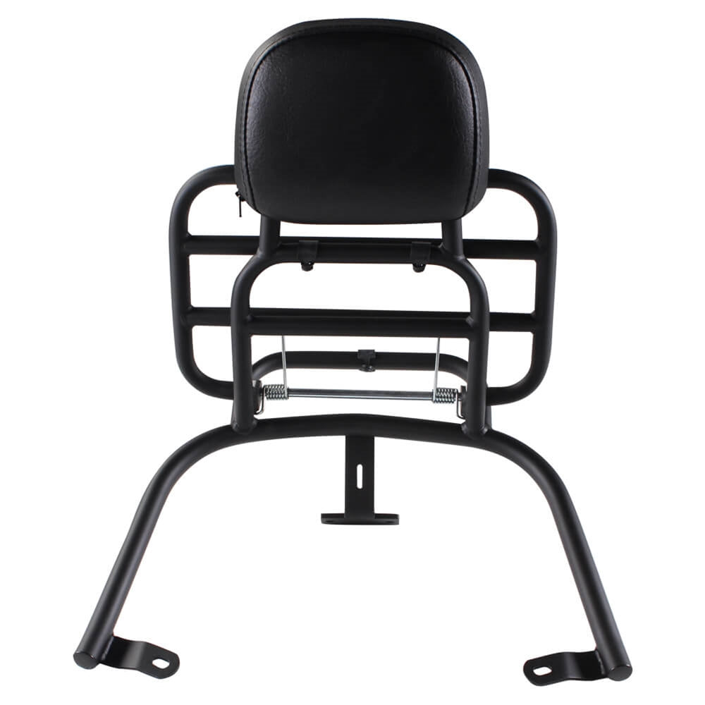 **MATTE BLACK** REAR FOLDING RACK W/ PASSENGER BACK REST & GRAB RAIL FOR VESPA PRIMAVERA & SPRINT