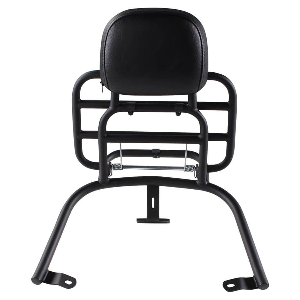**MATTE BLACK** REAR FOLDING RACK W/ PASSENGER BACK REST AND GRAB RAIL FOR VESPA GTS 250 300 HPE HPE2