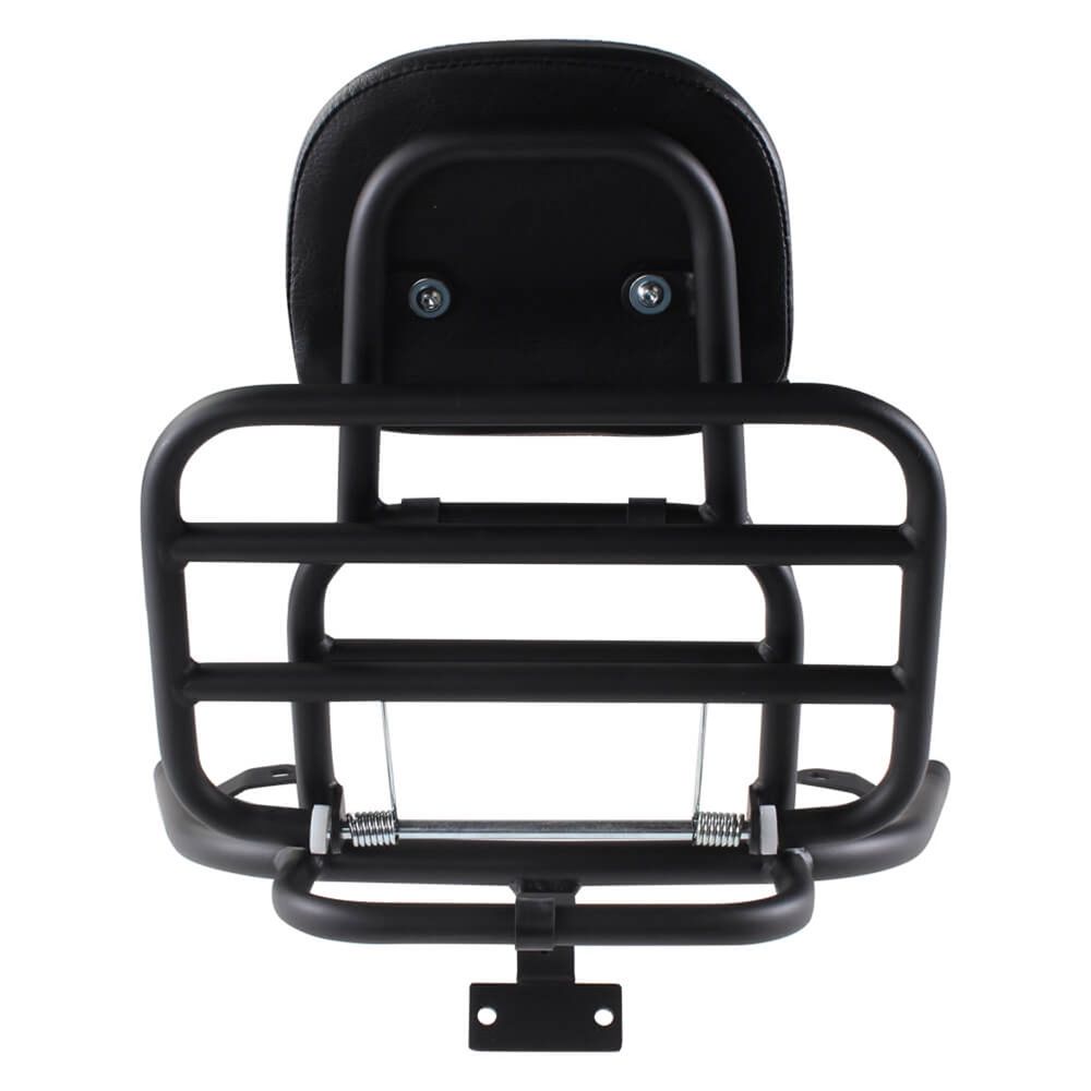 **MATTE BLACK** REAR FOLDING RACK W/ PASSENGER BACK REST AND GRAB RAIL FOR VESPA GTS 250 300 HPE HPE2