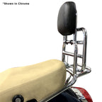 **CHROME** REAR FOLDING RACK W/ PASSENGER BACK REST AND GRAB RAIL FOR VESPA PRIMAVERA & SPRINT