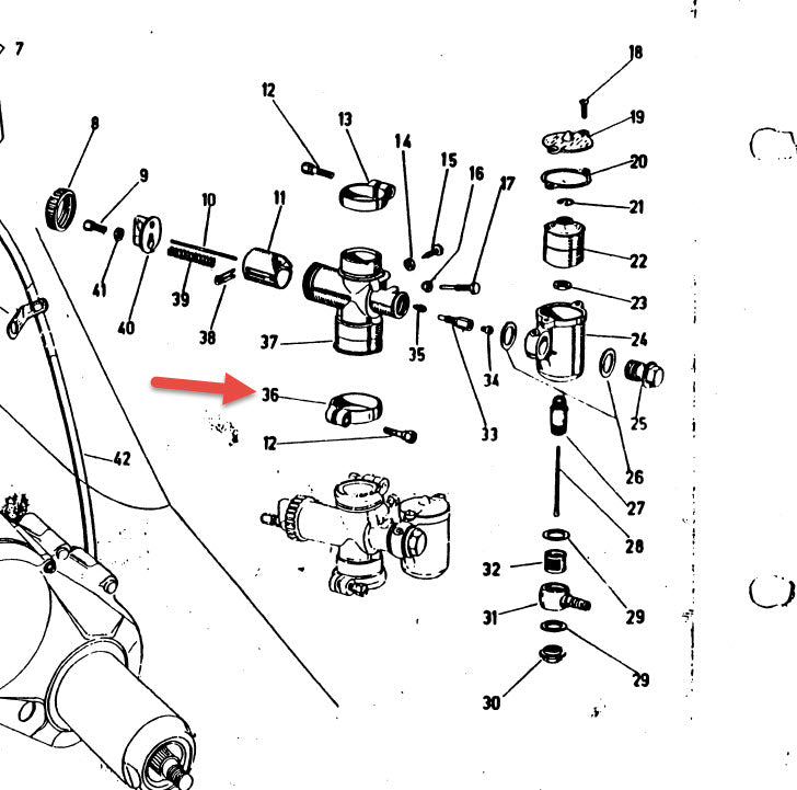 LOWER CLAMP FROM CARB TO INTAKE MANIFOLD - GS150 VS1-5 VNA1