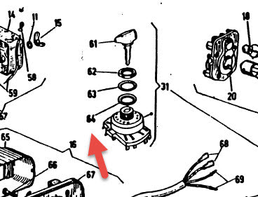 RUBBER PACKING IGNITION SWITCH - GS 160 SS180 RALLY