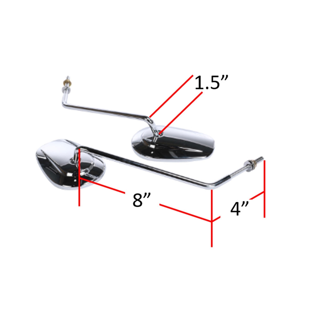 ROYAL ALLOY LONGER CHROME MIRROR PAIR GT150 GP300S (0300-0130)