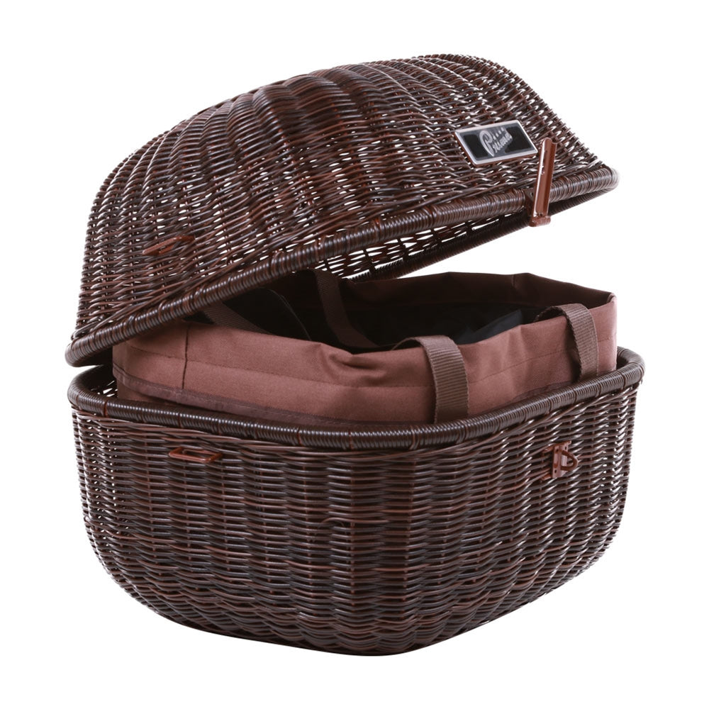 **DARK BROWN** CLASSIC WICKER TOP CASE BASKET WITH INNER BAG 18L