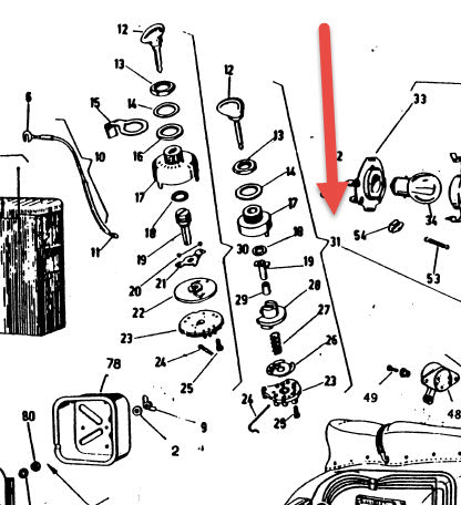 IGNITION KEY SWITCH GS150 VS1
