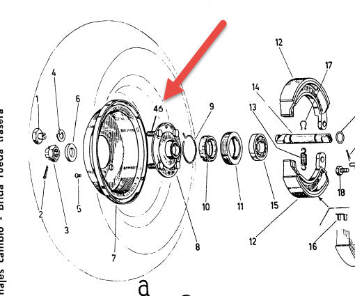 FRONT OR REAR WHEEL HUB STUD 8MM  1962 AND EARLIER (WELD IN) - VL1 VB1 VBA  VBB VNA VNB1