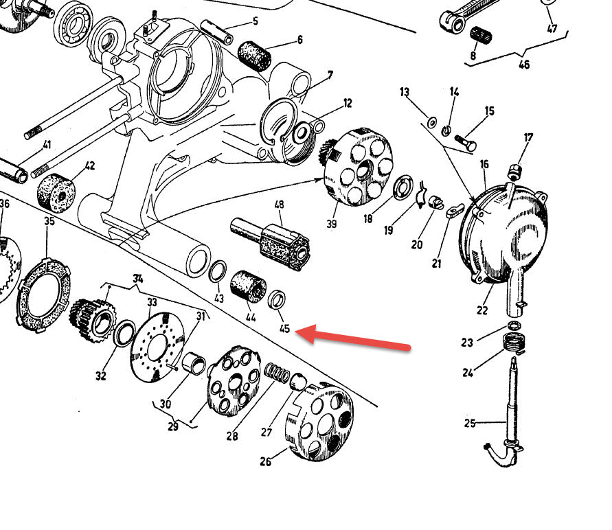 SPACER FOR LEFT LH SIDE OF FRONT MOTOR MOUNT SLEEVE - 125/150CC LARGE FRAMES (047946)