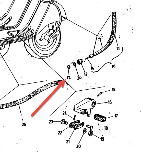 SEALING WASHER SPEEDO CABLE TO HUB - GS160 SS180 VSB/VSC