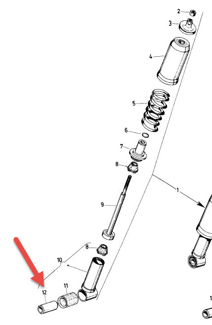 LOWER FRONT SHOCK BUSHING SLEEVE - SMALL FRAME
