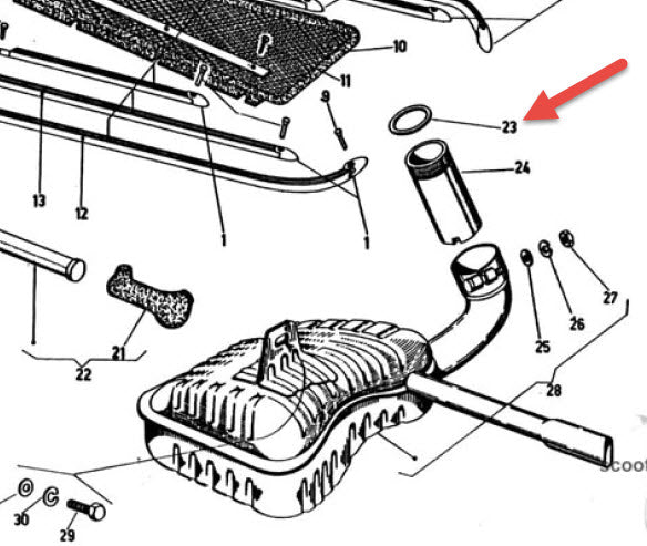 COPPER WASHER EXHAUST STUB TO CYLINDER - GS160 VSB