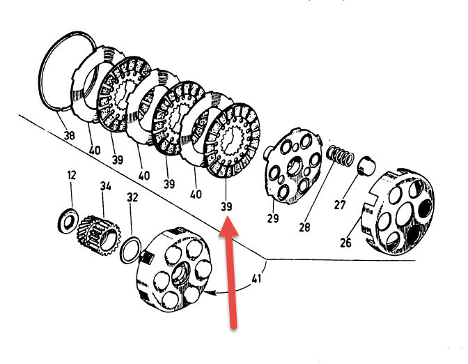 INVERTED CLUTCH FRICTION PLATE FOR EARLY VESPAS (081004)