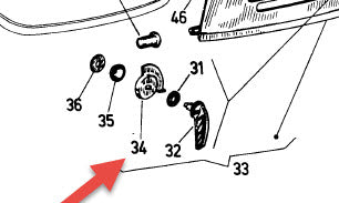 LATCHING WASHER FOR ENGINE DOOR LATCH SMALL FRAME