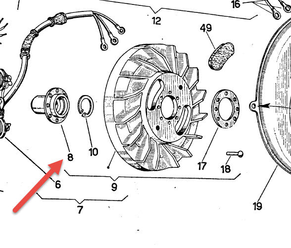 FLYWHEEL CAM VESPA 50 V5A1 V5SA 1ST SERIES ONLY