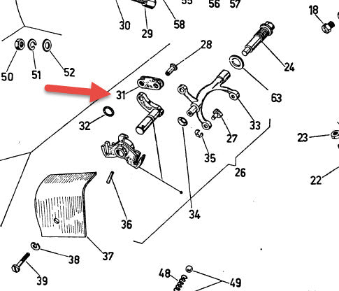 LINK FOR SHIFTER ARM TO STIRRUP SMALL FRAME