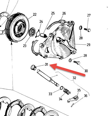 Plug For Clutch Arm Cover - Small frame