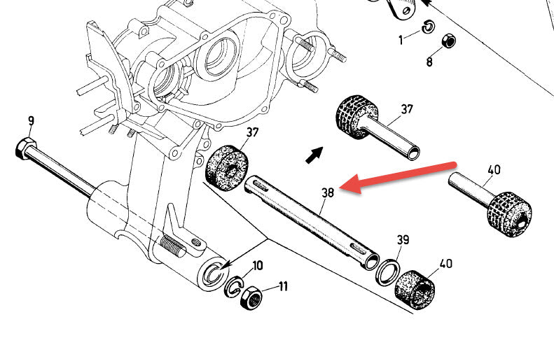 SPACER TUBE FRONT ENGINE MOUNT - V5A V5SS V5B