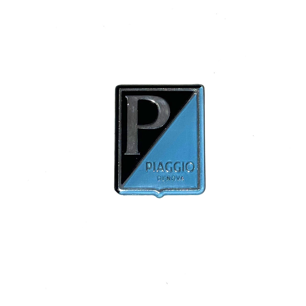 PIAGGIO GENOVA PLASTIC BADGE EMBLEM (NICE REPRO W/SMALL IMPERFECTION) 1960'S GS160 SS180 VBB VSC VSB
