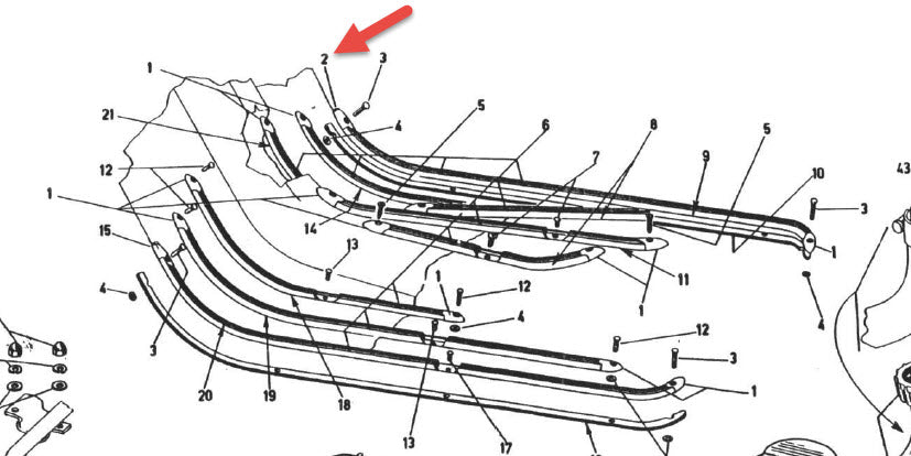 END CAP OUTER FLOOR RAIL RH SIDE GS150 VS1-VS5