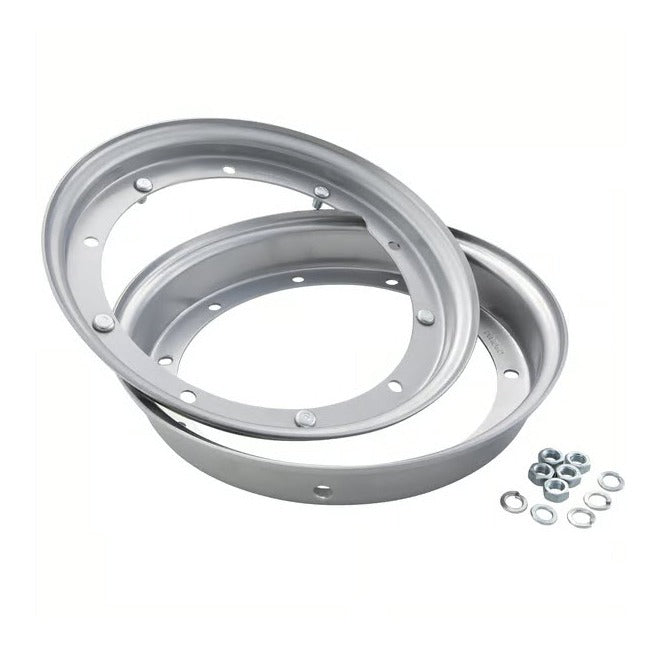 WHEEL RIM 10 INCH SPILT SILVER VINTAGE VESPA FA ITALIA (84629)