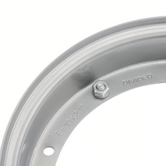 WHEEL RIM 10 INCH SPILT SILVER VINTAGE VESPA FA ITALIA (84629)