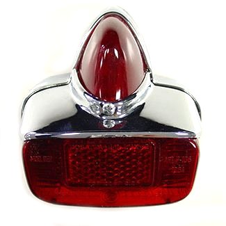 TAILLIGHT ASSEMBLY CHROME ACORN STYLE VESPA VBB GS 160 (BULBS NOT INCLUDED) (087220 089442 089195 092344)
