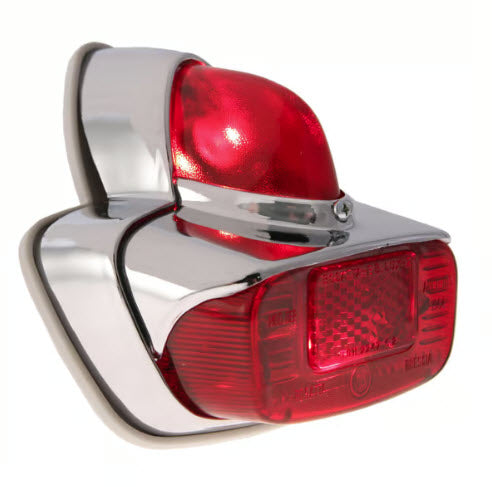 TAILLIGHT ASSEMBLY CHROME ACORN STYLE VESPA VBB GS 160 (BULBS NOT INCLUDED) (087220 089442 089195 092344)