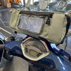*SILVER/GRAY* WINDSHIELD STORAGE COMPARTMENT MOTO POCKET W/PHONE WINDOW (11.5" x 6") **CLOSEOUT**