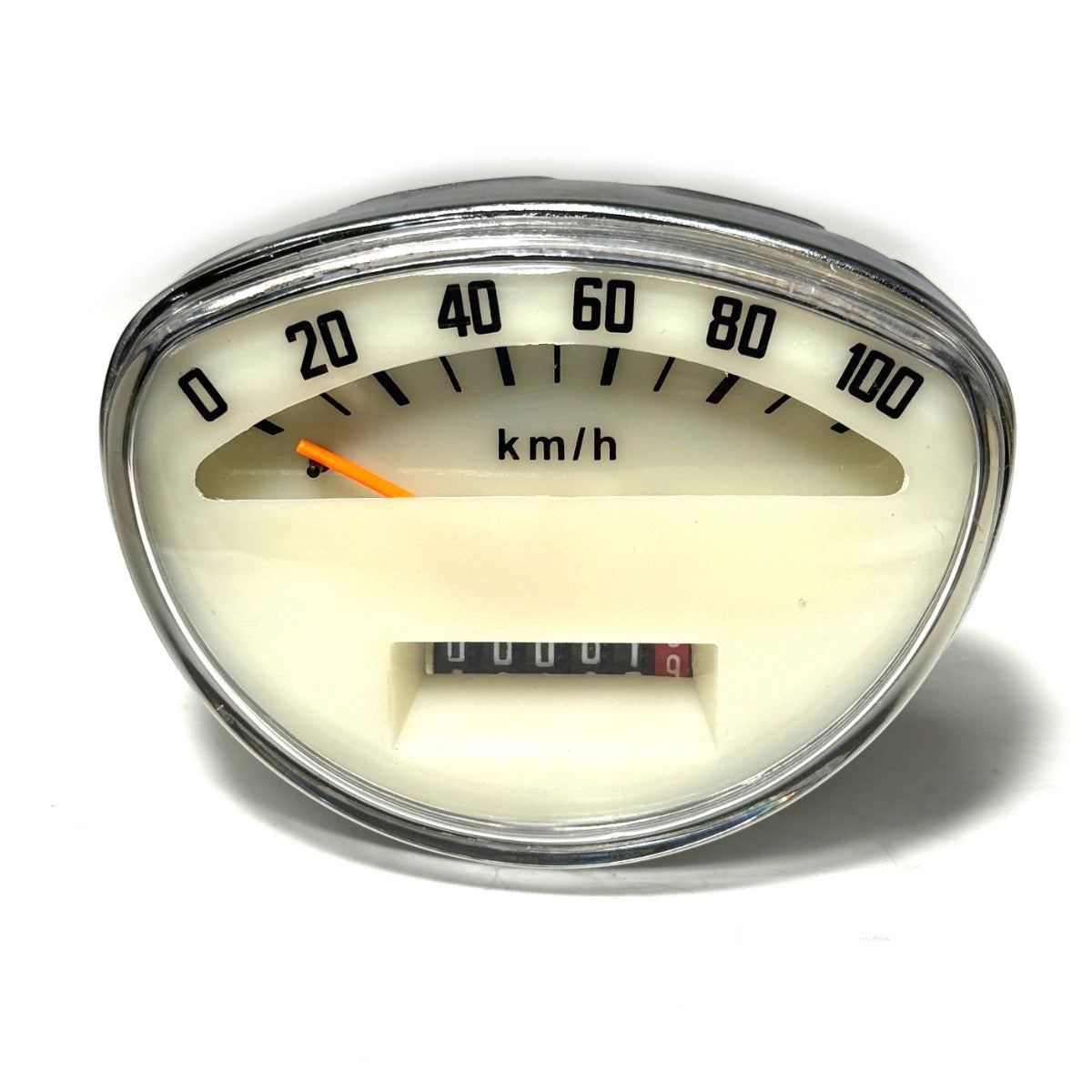 WHITE FACE 100KM/H SPEEDO SMALL FRAME V5A 90SS VMA1 SPRINT SUPER (METAL NO PIAGGIO LOGO)