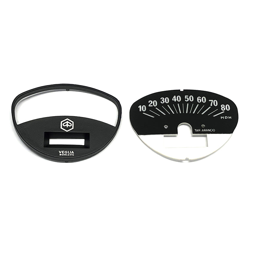 80MPH SPEEDO FACEPLATE FOR RALLY-BLACK