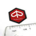 Small Hexagonal Piaggio Badge in RED