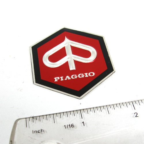Big Hexagonal Piaggio Badge in RED
