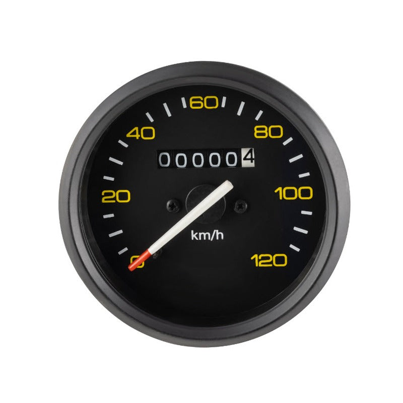 120KM/H SPEEDO P SERIES P125X P200E (BLACK FACE AND RIM NO PIAGGIO LOGO OR NEUTRAL LIGHT)