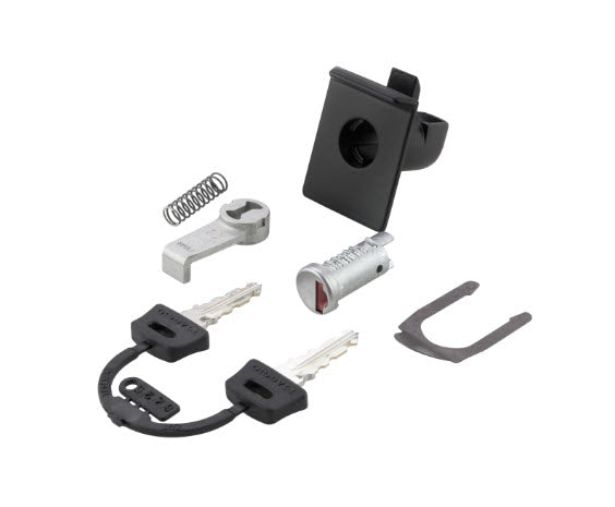 BLACK GLOVE BOX LOCK WITH HOUSING VLX VSX PX125 PX150 PX200 (1984-1999)
