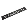 Piaggio Sticker Black W/Silver Writing For Back Of Seat PLATE