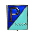 **NEW STYLE** PIAGGIO SHIELD RECTANGULAR BADGE (EMBLEM) FOR HORN COVER; ALL MODERN APPLICATIONS