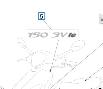 "150 3V IE" BADGE FOR PIAGGIO FLY 150 3V 2014-2020