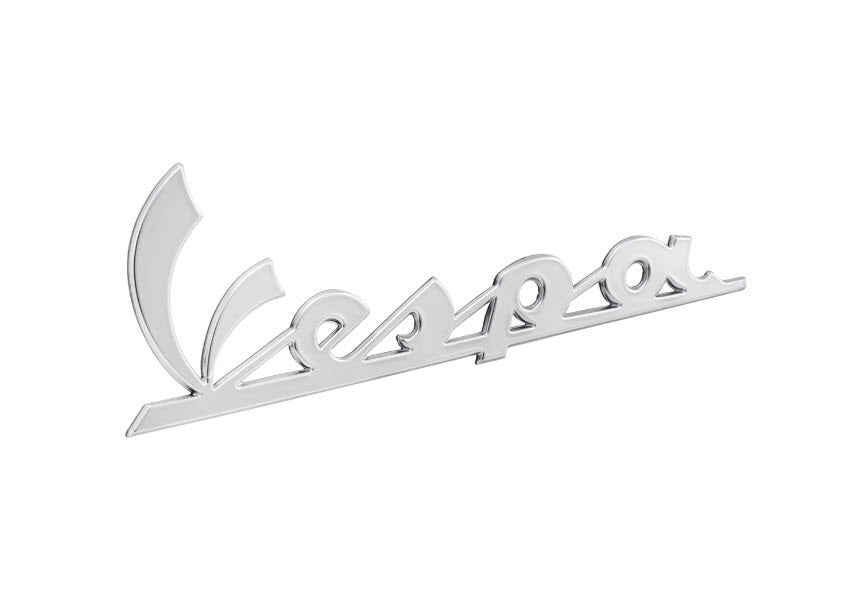 Vespa Chrome Cowl Badge/emblem 4.6 Inches Long (946 Red, Sprint Sport & Primavera Picnic)