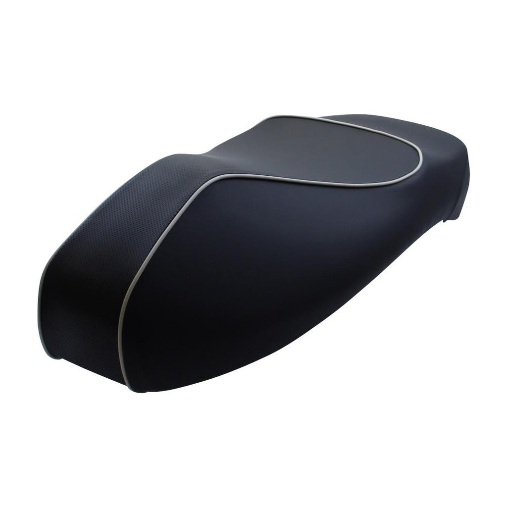 SEAT VESPA SUPER GTS ABS PERFORATED BLACK WITH GRAY PIPING FITS 2015 TO CURRENT (1B001122000C5)