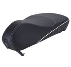 SPRINT/PRIMAVERA (125/150 ONLY) SEAT **BLACK W/ WHITE PIPING**(1B001300)