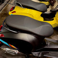 SEAT SADDLE BLACK SMOOTH W/GREEN GRAY THREADS VESPA PRIMAVERA SPORT SEAT 150 2024- (1B012455R00C3)