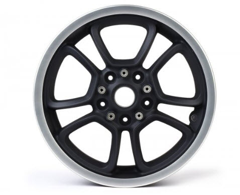 GRAPHITE BLACK WITH SPUN ALUMINUM EDGE REAR WHEEL VESPA GTS 300 HPE2 SUPER & SUPERTECH 2023 (3.00x12")