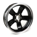 RIM (WHEEL) FRONT GTS SUPER 2014-2022 ABS 3.00x12" GLOSS BLACK W/SPUN SILVER EDGE