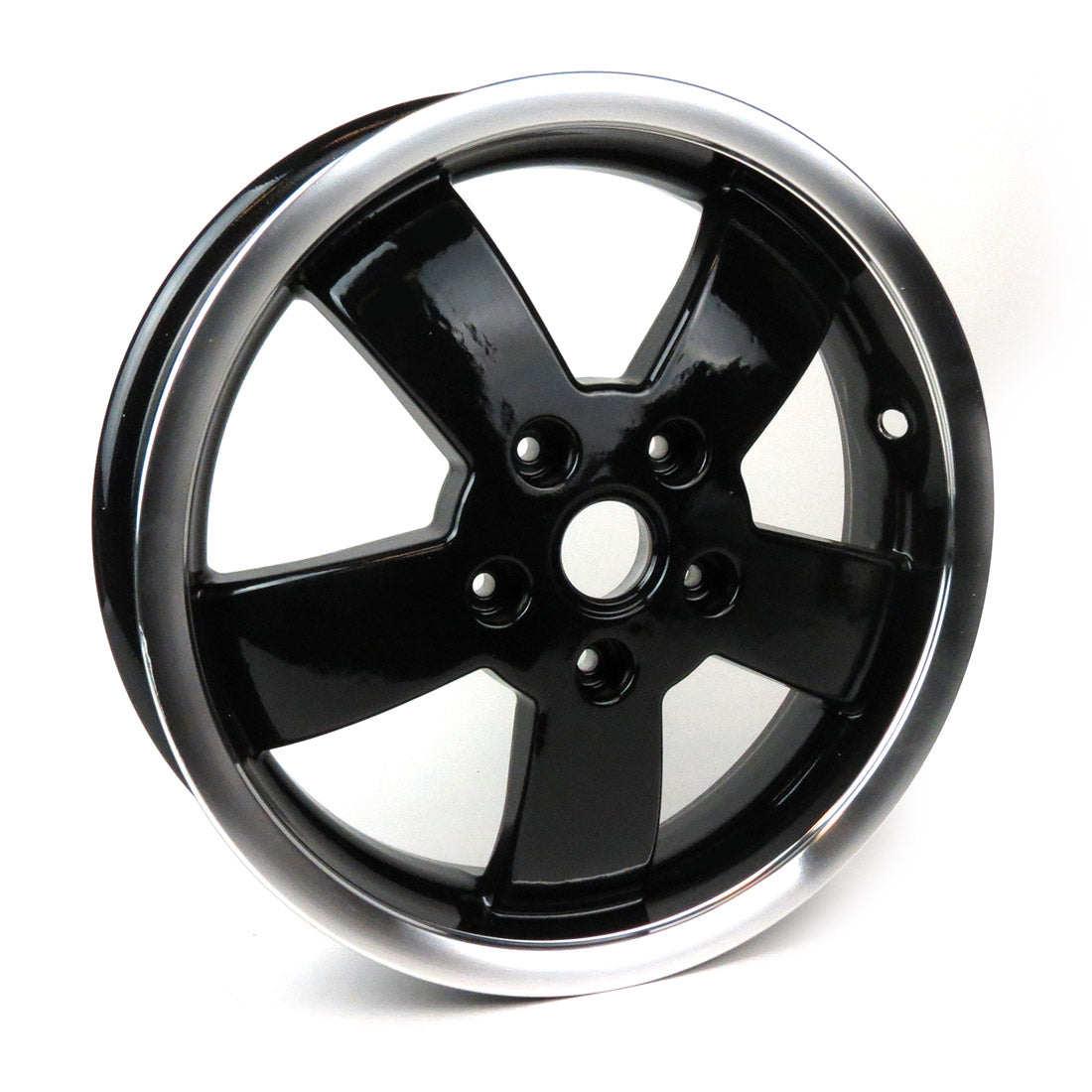 RIM (WHEEL) FRONT GTS SUPER 2014-2022 ABS 3.00x12" GLOSS BLACK W/SPUN SILVER EDGE