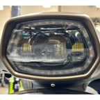 BLACK LED HEADLIGHT W/HALO RING VESPA SPRINT 3V 150 2014-2019