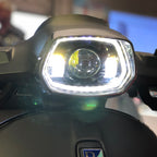 BLACK LED HEADLIGHT W/HALO RING VESPA SPRINT 3V 150 2014-2019