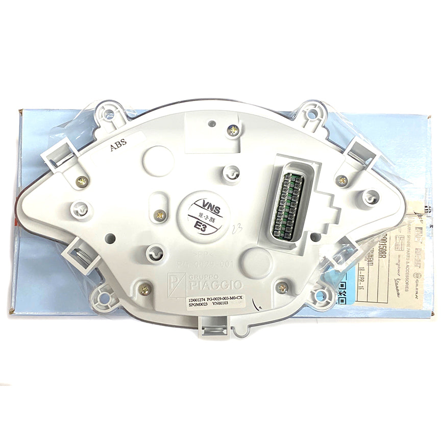 SPEEDOMETER VESPA GTS 300 SUPER SPORT ABS 2015-2020 HPE CHROME ACCENTS W/RED BACKLIGHT (1D001599)